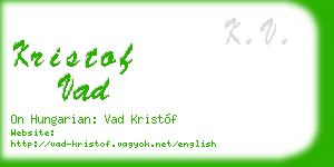 kristof vad business card