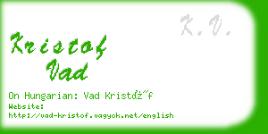 kristof vad business card